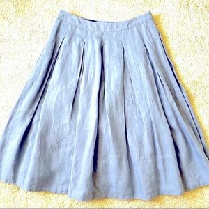Periwinkle blue linen full skirt